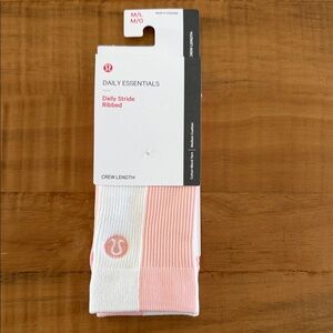 Lululemon socks in pink and white size M/L